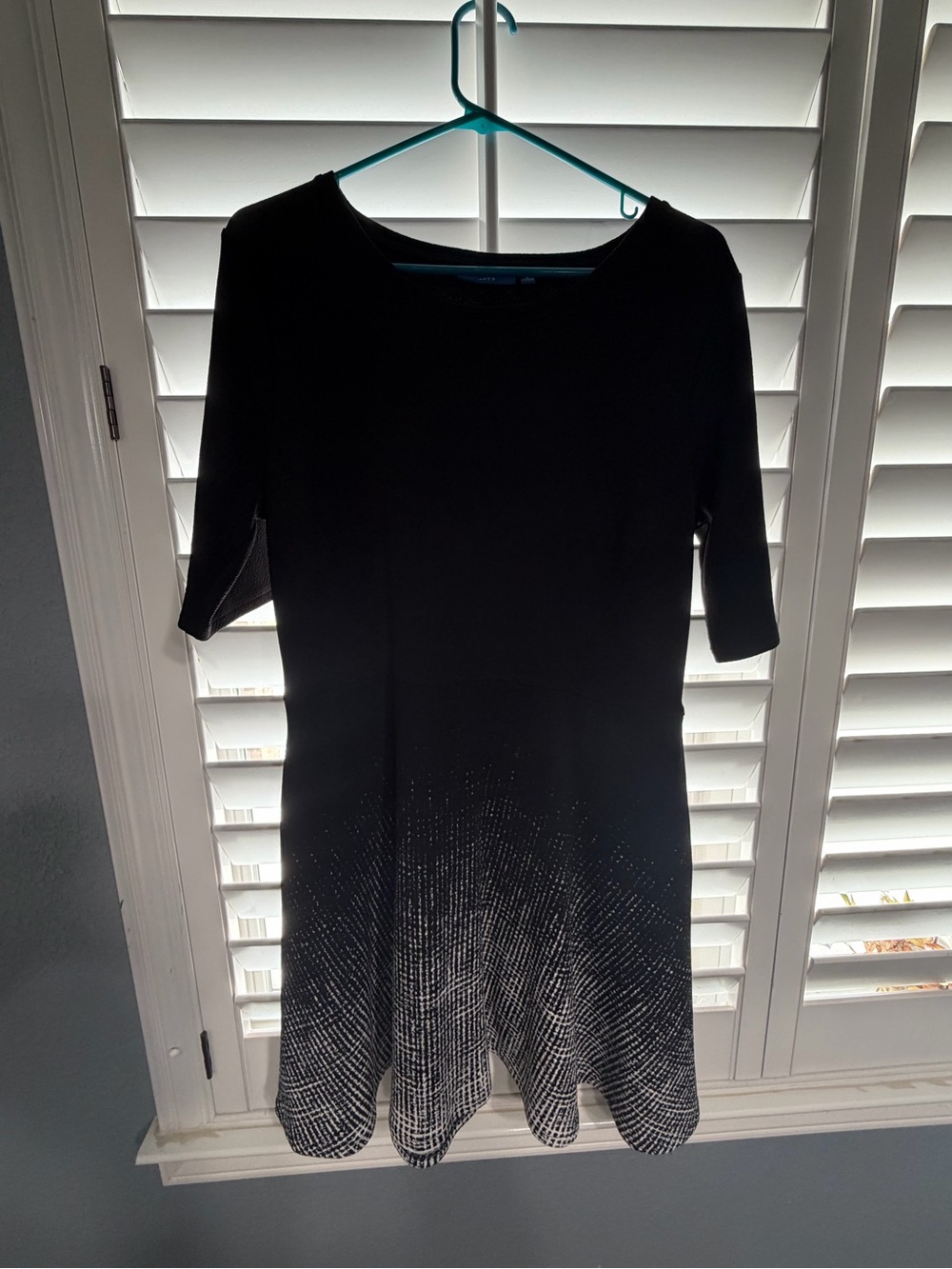 Black Dress with white Ombre Hem